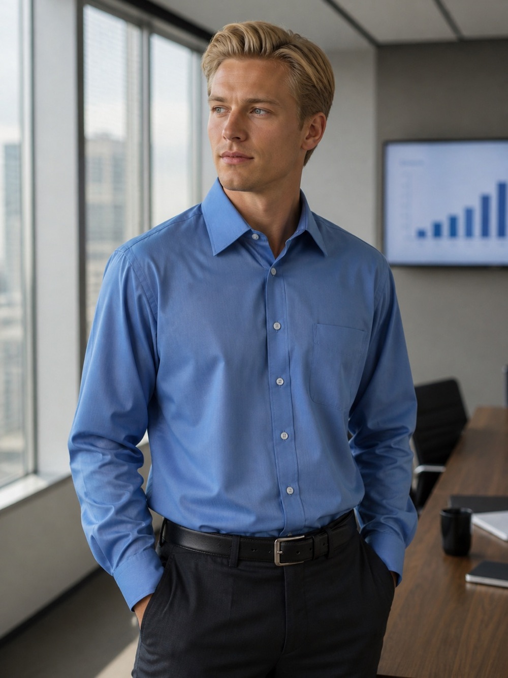 Jos. A. Bank Blue Dress Shirt 16 33 Men’s Classic Fit Button Down